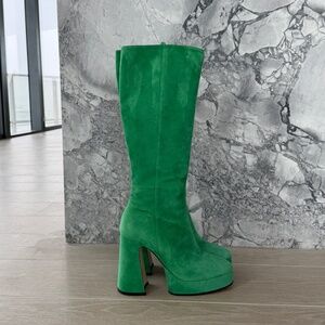Green Suede Gucci Boots